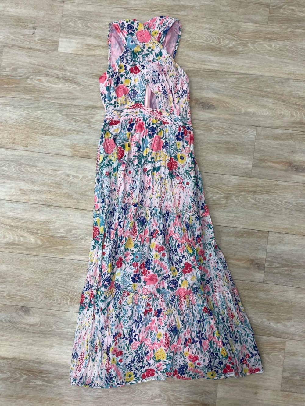 Banjanan Pink Floral Maxi Dress size Small